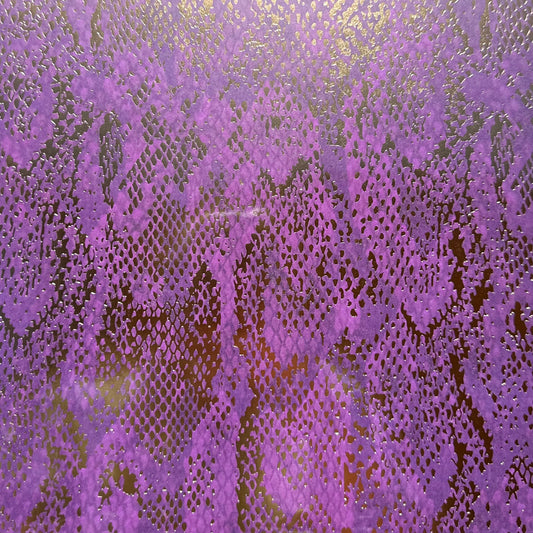 Vintage Market - 12x12 Single Sided Paper- Purple/Gold Foil Snake Skin Print