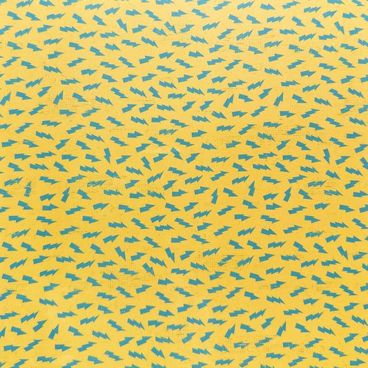 Vintage Market - 12x12 Single Sided Paper - Yellow - Lighting Bolt