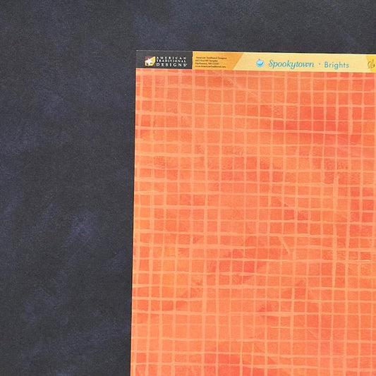 Vintage Market - American Traditional Designs- Spookytown- Brights - Night & Orange Check