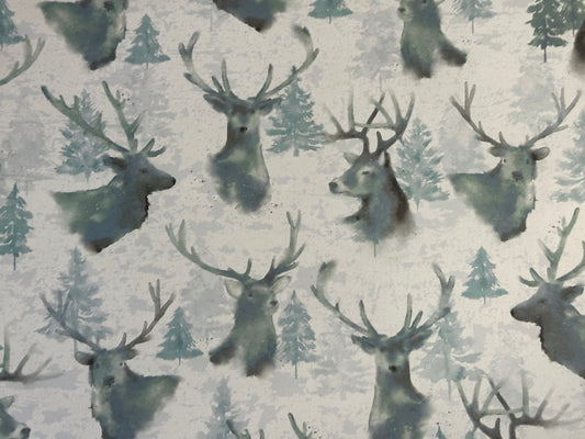 Vintage Market - Deer and Pine Trees 12x12 Paper