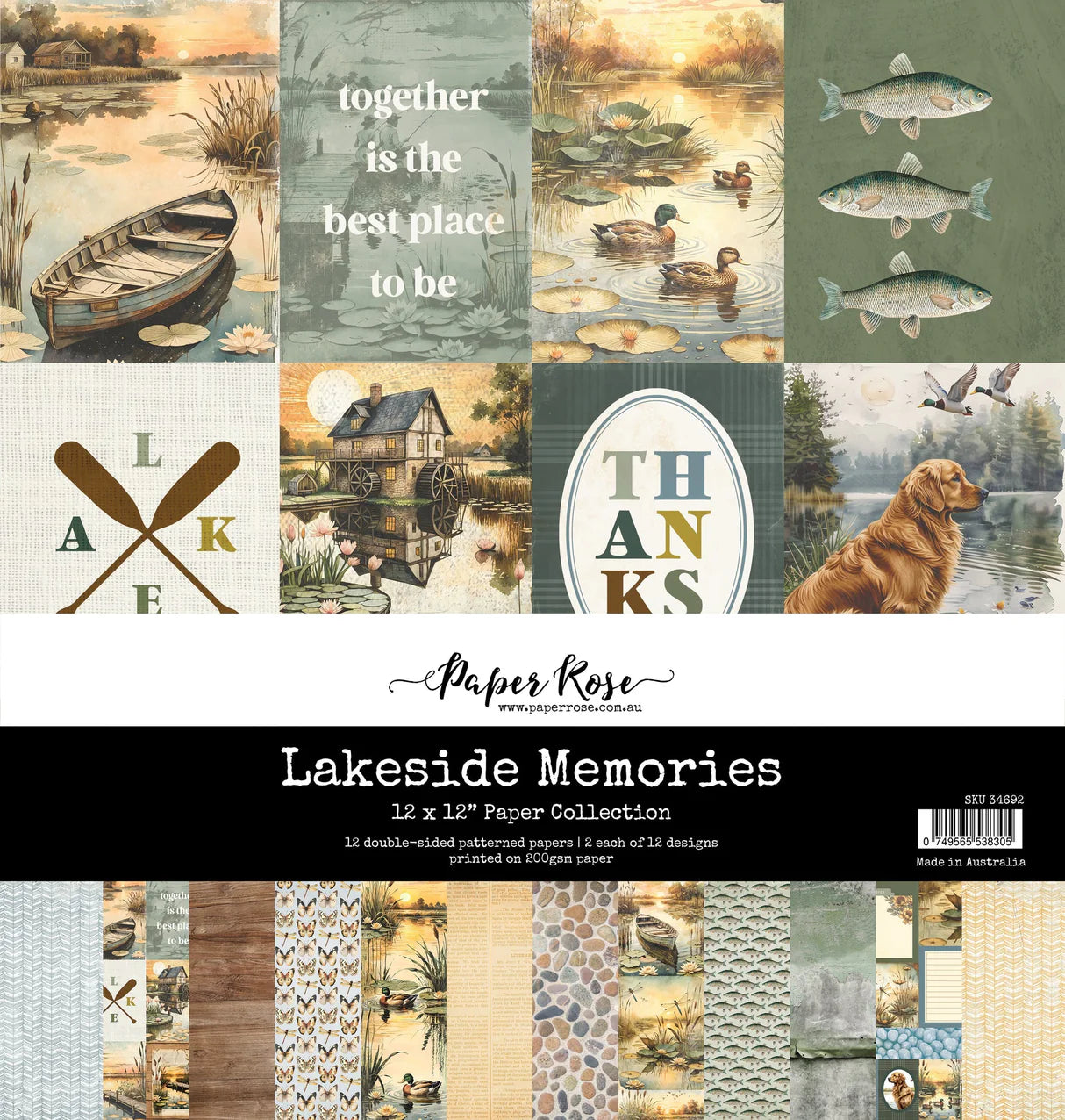 Paper Rose Studio - Lakeside Memories 12x12 Paper Collection