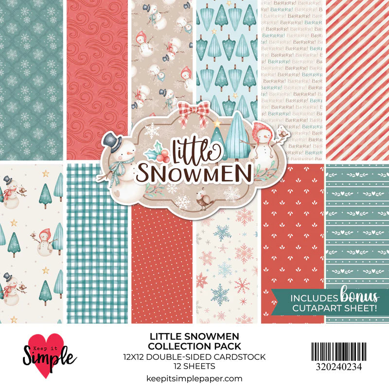 Keep It Simple Paper Crafts - Little Snowmen 12x12 Double-Sided Paper Pack
