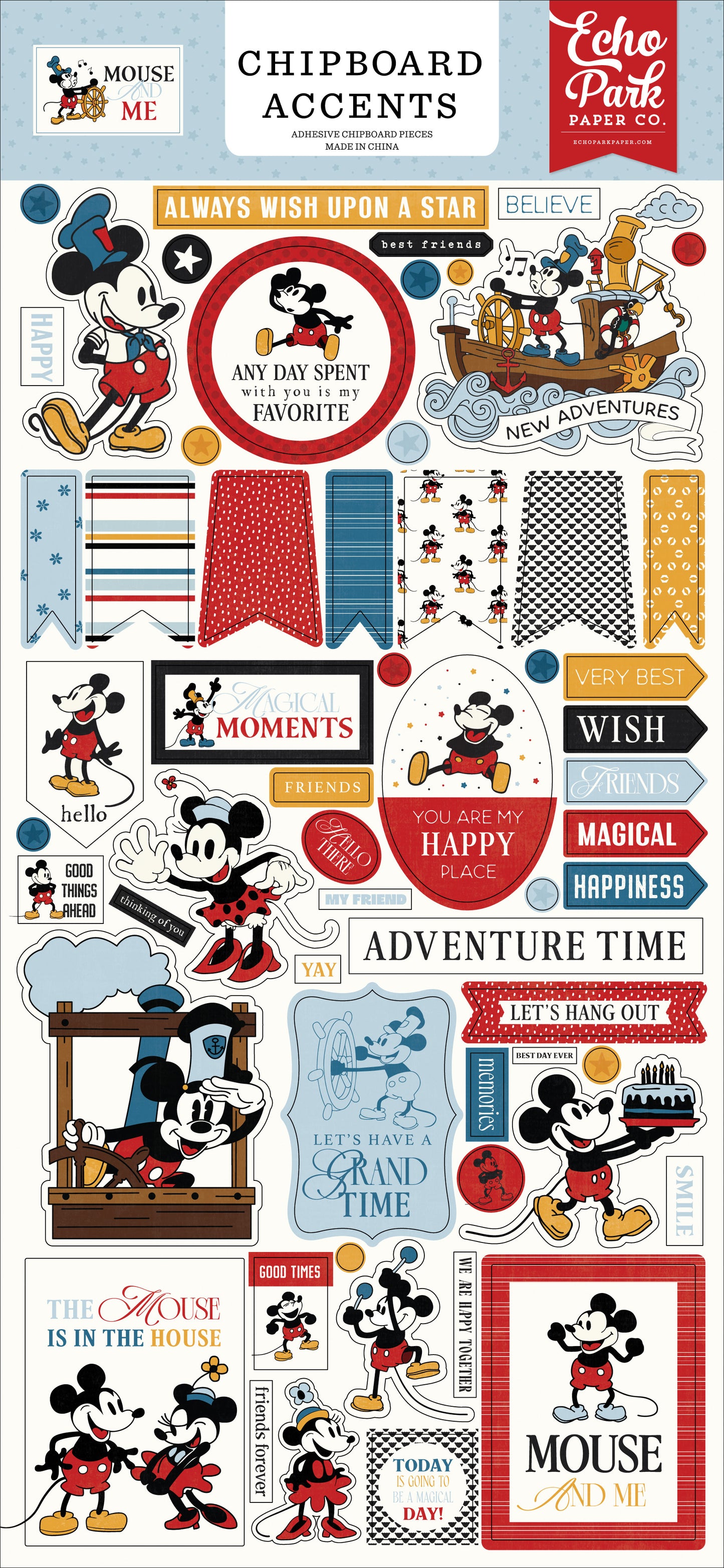 Echo Park - Mouse and Me Chipboard Accents
