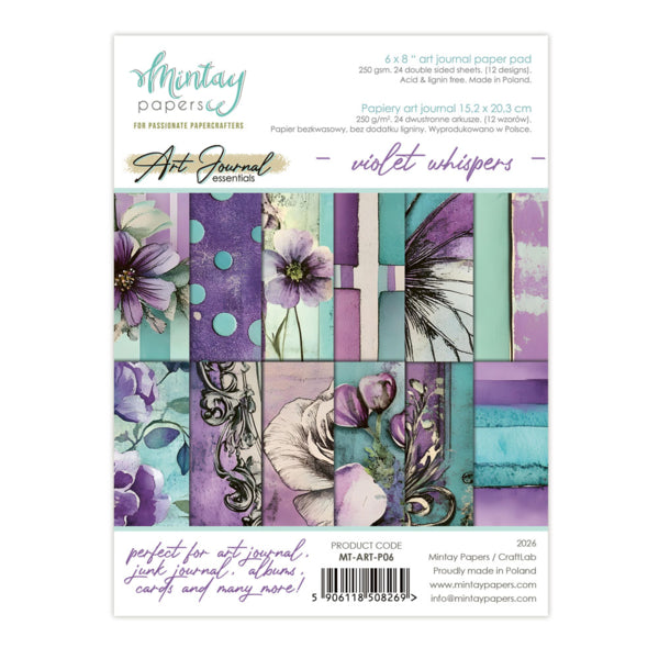 MIntay Papers - Art Journal Essentials - Violet Whispers 6x8 Journal Paper Pad