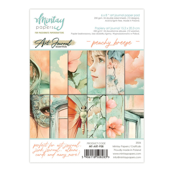 Mintay Papers - Art Journal Essentials - Peachy Breeze 6x8 Journal Paper Pad