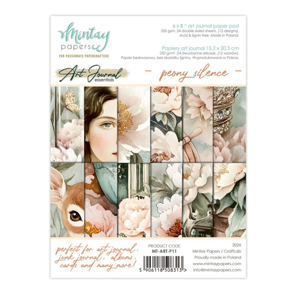 Mintay Papers - Peony Silence 6x8 Art Journal Paper Set