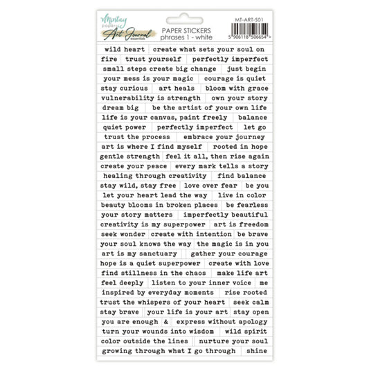 Mintay Papers - Art Journal Essentials - 6x12 White Phrases 1