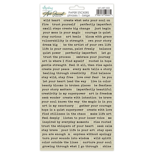 Mintay Papers - Art Journal Essentials - 6x12 Beige Phrases 1