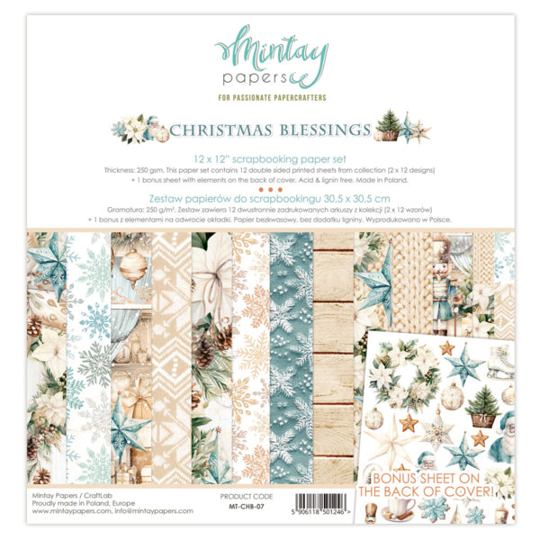 Mintay Papers- Christmas Blessings 12x12 Paper Pack