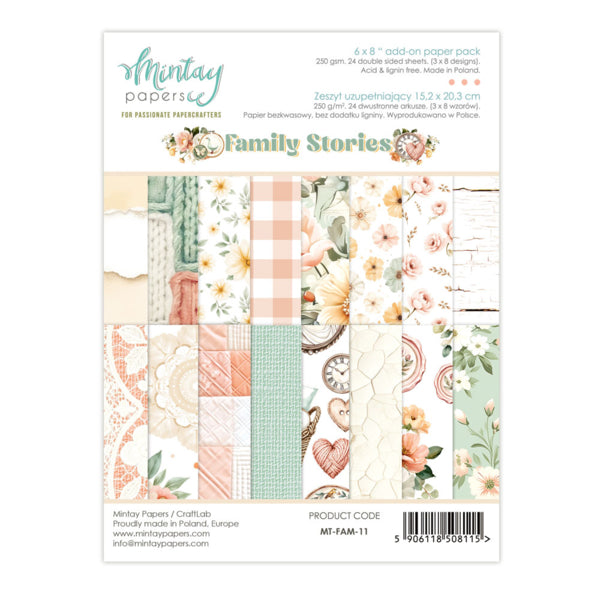 Mintay Papers - Family Stories 6x8 Add-On Paper Pad