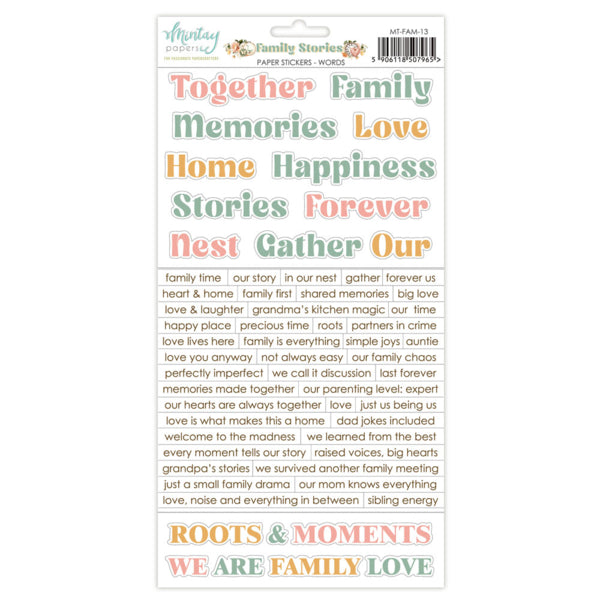 MIntay Papers - Family Stories 6x12 Word Sticker Sheet