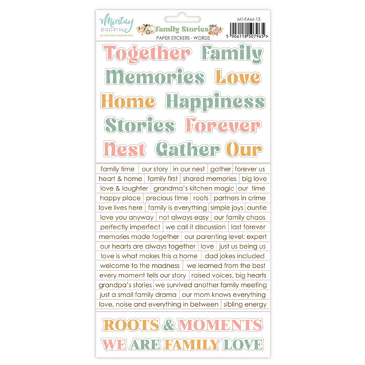MIntay Papers - Family Stories 6x12 Word Sticker Sheet