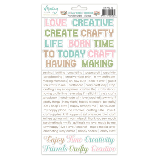 Mintay Papers-In My Craftroom- 6x12 Word Stickers