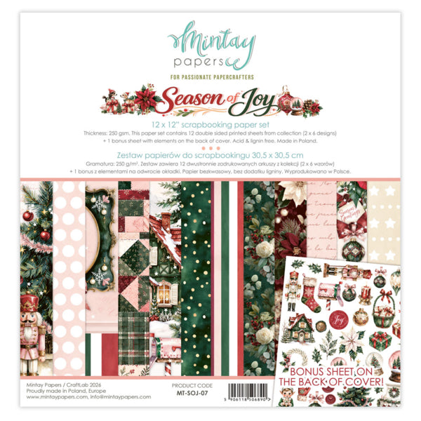 Mintay - Season of Joy 12x12 Scrapbooking Paper Set