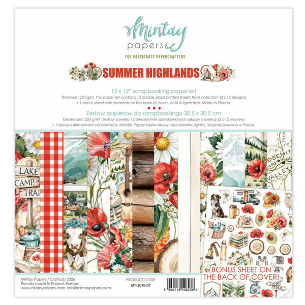 Mintay Papers - Summer Highlands 12x12 Scrapbooking Paper Set