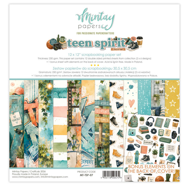 Mintay Papers - Teen Spirt 12x12 Scrapbooking Paper Set