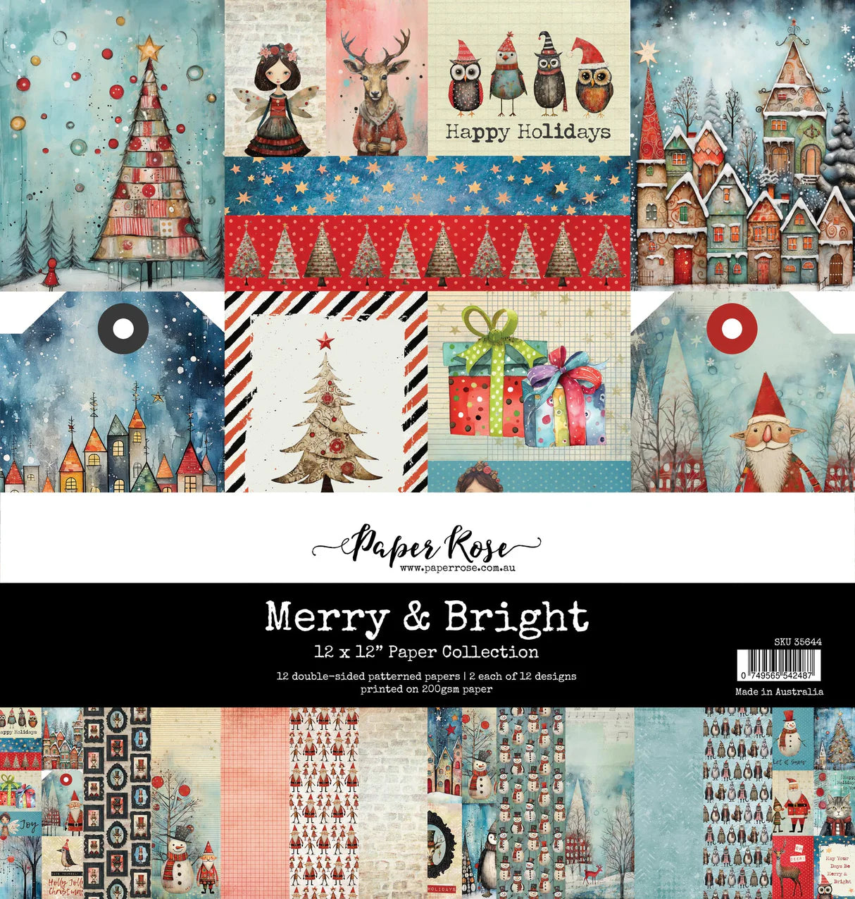 Paper Rose Studio - Merry & Bright 12x12 Paper Collection