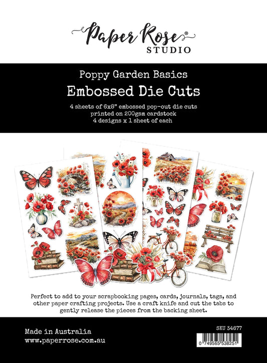 Paper Rose Studio - Poppy Garden Basics Embossed Die Cuts