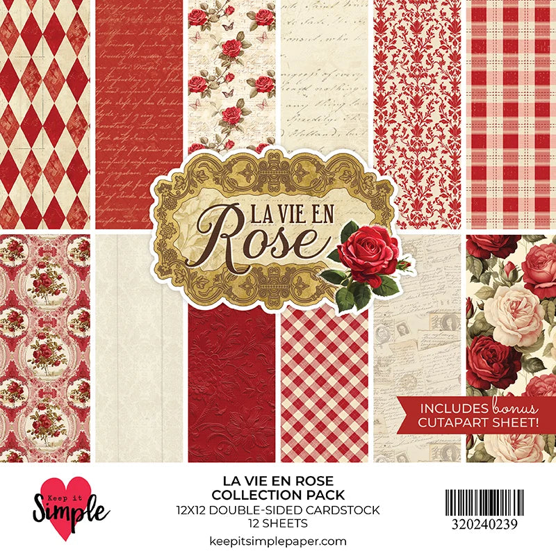 Keep It Simple Paper Crafts - La Vie en Rose 12x12 Double-Sided Paper Pack