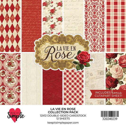 Keep It Simple Paper Crafts - La Vie en Rose 12x12 Double-Sided Paper Pack