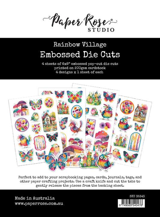 Paper Rose Studio - Rainbow Village Embossed Die Cuts