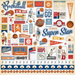 Carta Bella-Slam Dunk Collection - 12 x 12 Cardstock Stickers - Elements