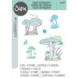 Sizzix Framelits Die & A5 Stamp Set By 49 & Market 12/Pkg -