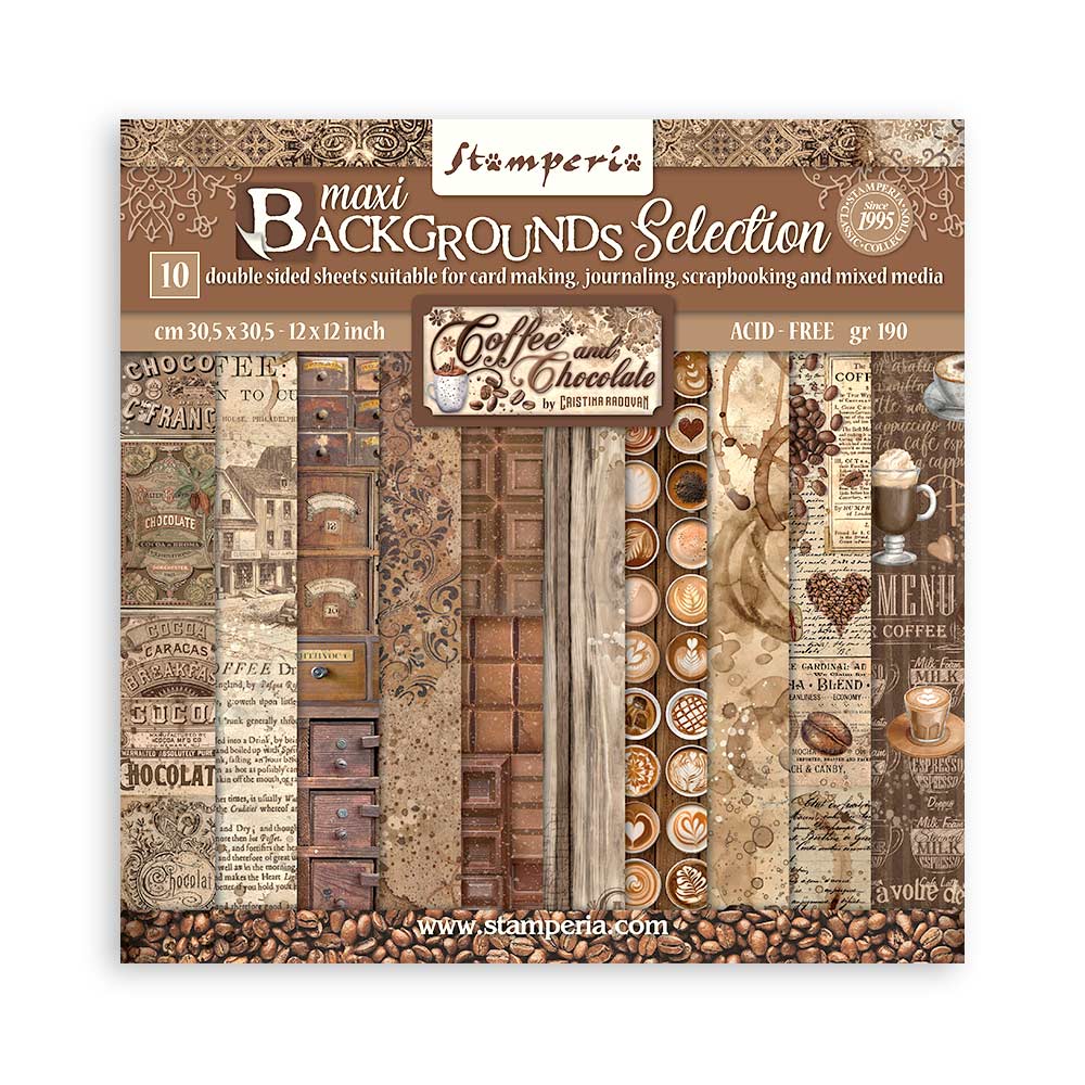 Stamperia- Coffee & Chocolate-Backgrounds Selections