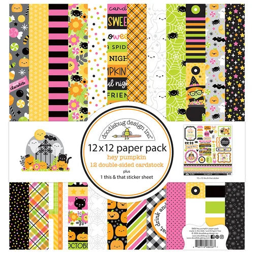 Doodlebug Design- Hey Pumpkin Double Sided 12x12 Paper Pack