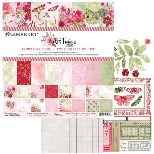 49 & Market-ARToptions Rouge Collection-12x12 Paper Pack