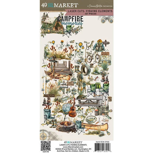 49 & Market - Campfire Memories Laser Cut Fishing Elements