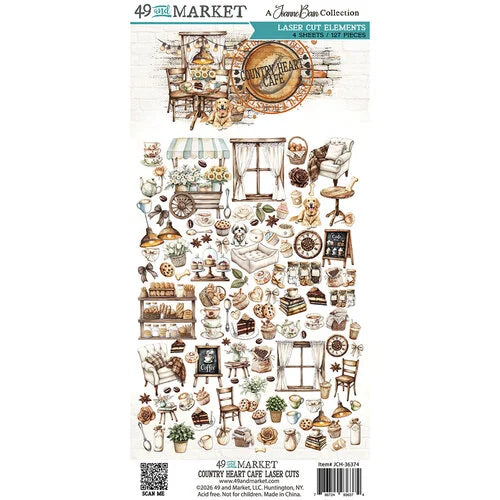 49 & Market - Country Heart Cafe Laser Cut Elements