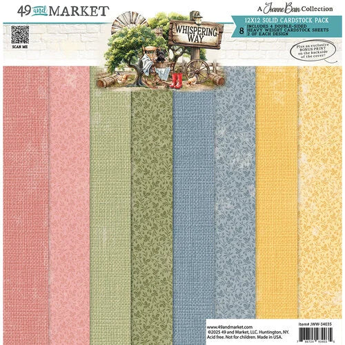 49 & Market - Whispering Way - Solids 12x12 Cardstock Pack