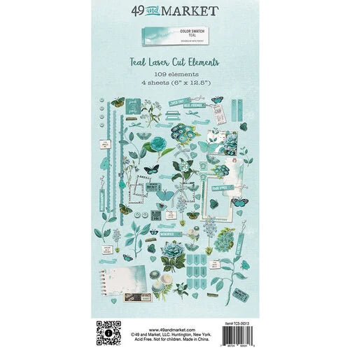49 & Market - Color Swatch - Teal Laser Cut Elements