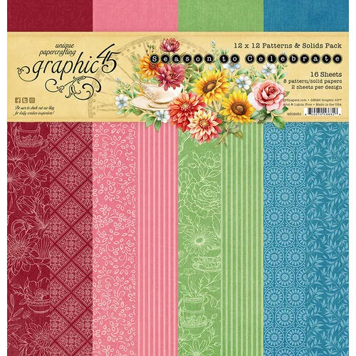 Graphic 45 - Season To Celebrate - 12x12 Pattern & Solids Pack