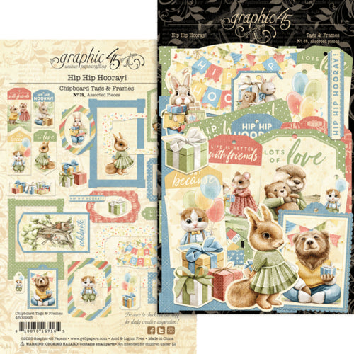 Graphic 45 - Hip Hip Hooray Tags & Frames