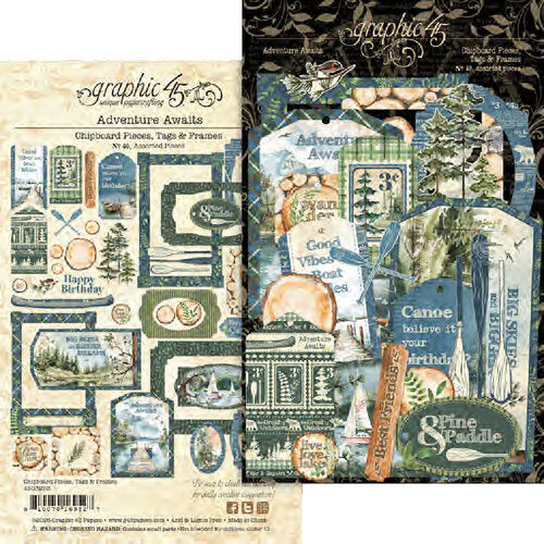Graphic 45 - Adventure Awaits Chipboard Tags & Frames