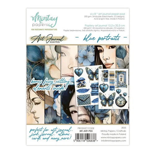 Mintay Papers - Art Journal Essentials - Blue Portraits