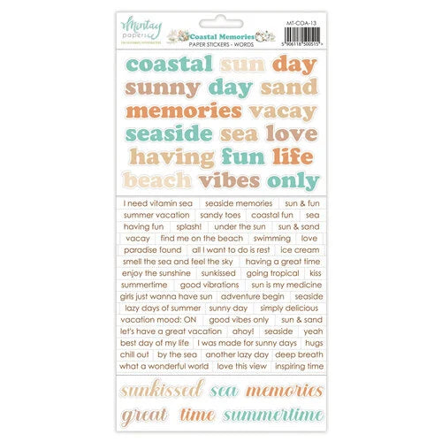 Mintay Papers-Coastal Memories- 6x12 Word Stickers