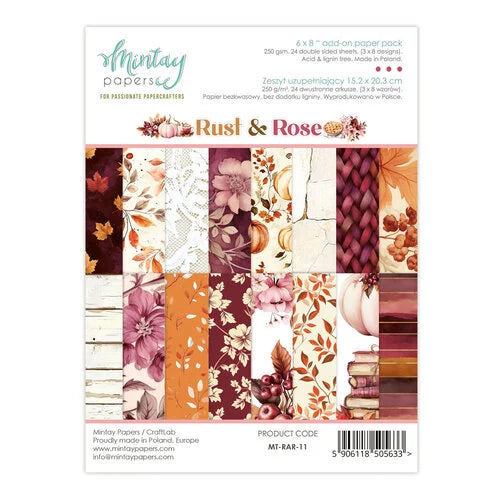 Mintay Papers - Rust & Roses 6x8 Add-On Paper Pack