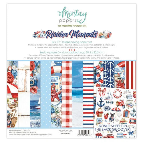 Mintay Papers - Riviera Moments 12x12 Scrapbooking Paper Set