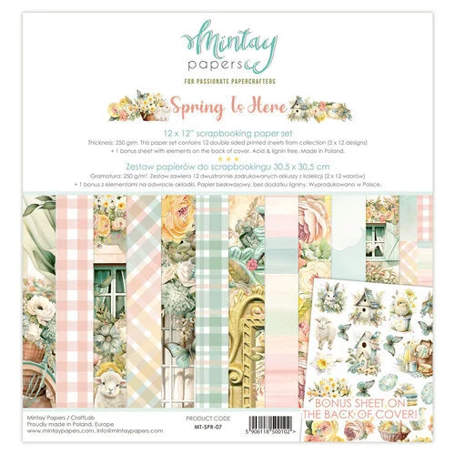 Mintay Papers-Spring is Here, 12x12 Paper Set