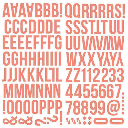 Simple Stories - Color Vibe Foam Alpha Stickers - Coral