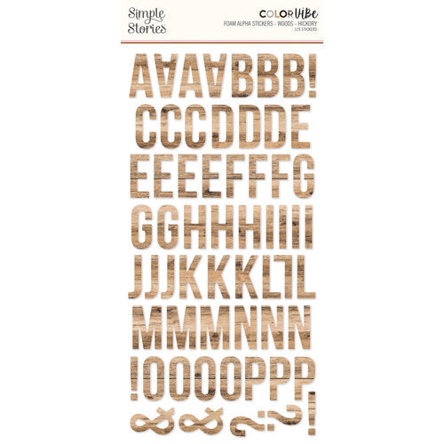 Simple Stories - Color Vibe Foam Alpha Stickers - Hickory