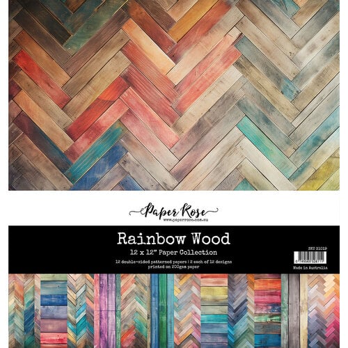 Paper Rose Studio- Rainbow Wood Paper Collection