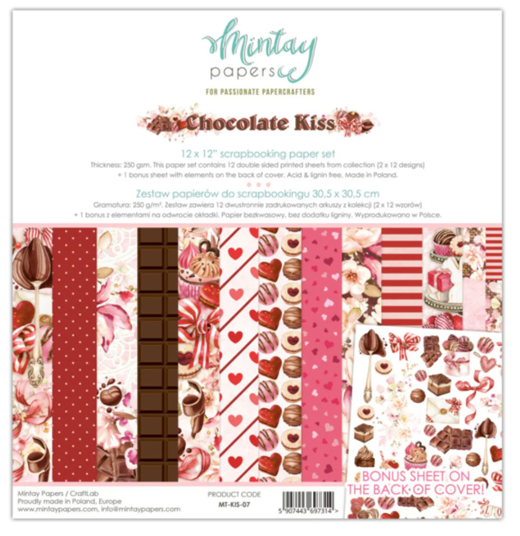 Mintay Paper-Chocolate Kisses 12x12 Paper Pack