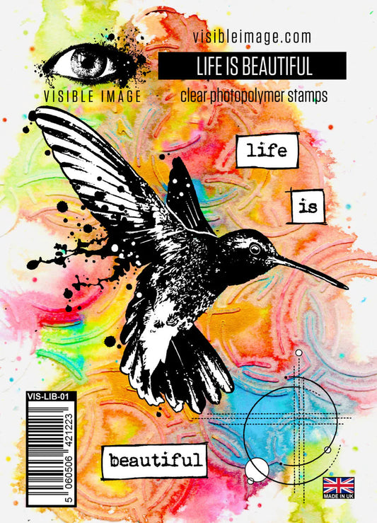 Visible Image - Life Is Beautiful - A6 Photopolymer Stamp Set