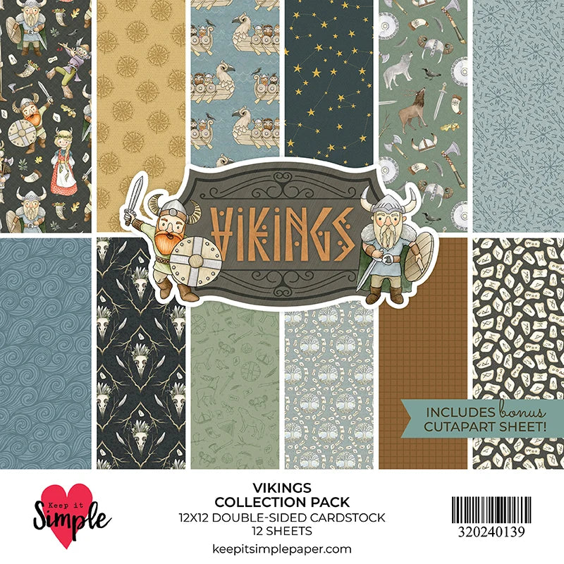Keep It Simple Paper Crafts - Vikings 12x12 Double-Sided Paper