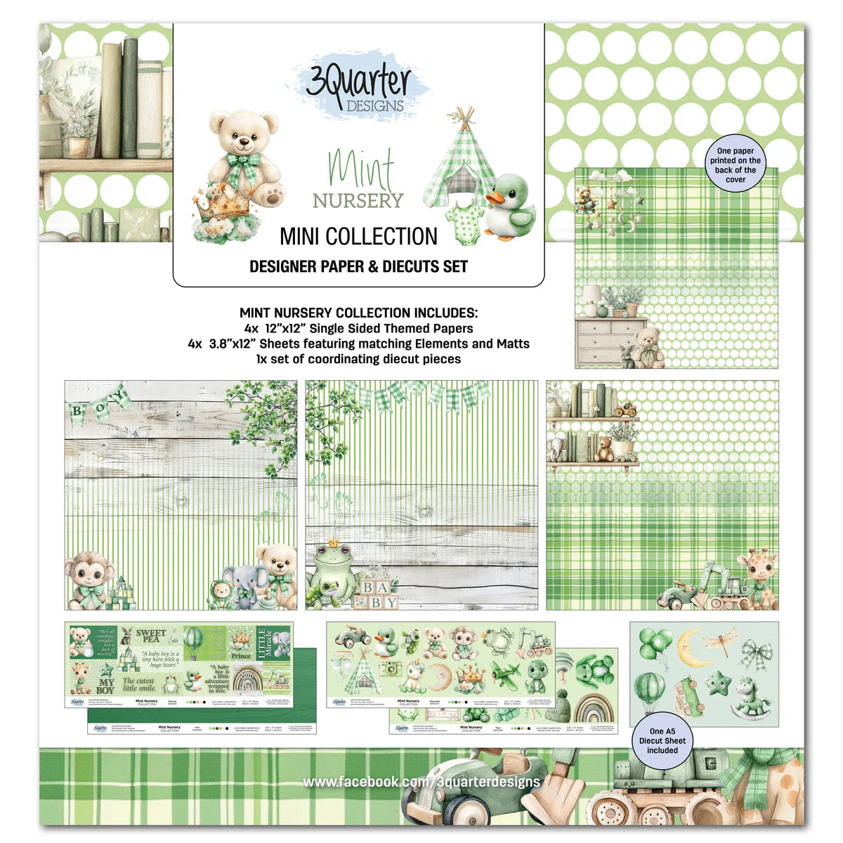 3 Quarter Designs - Mint Nursery Mini Collection