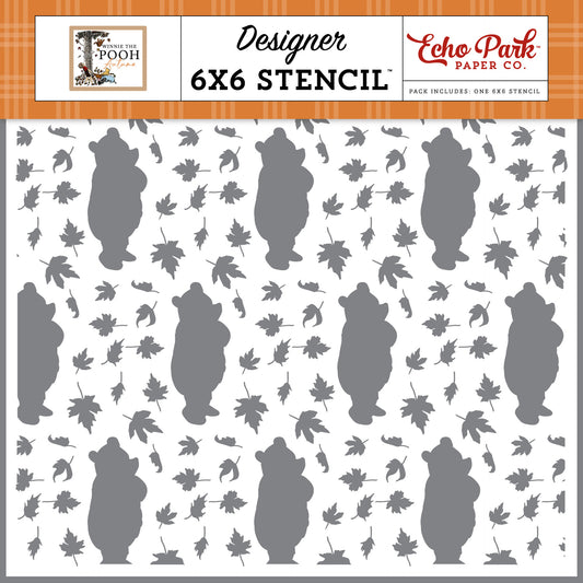 Echo Park - Winnie The Pooh Autumn - Leaves Falling On Winnie Stencil